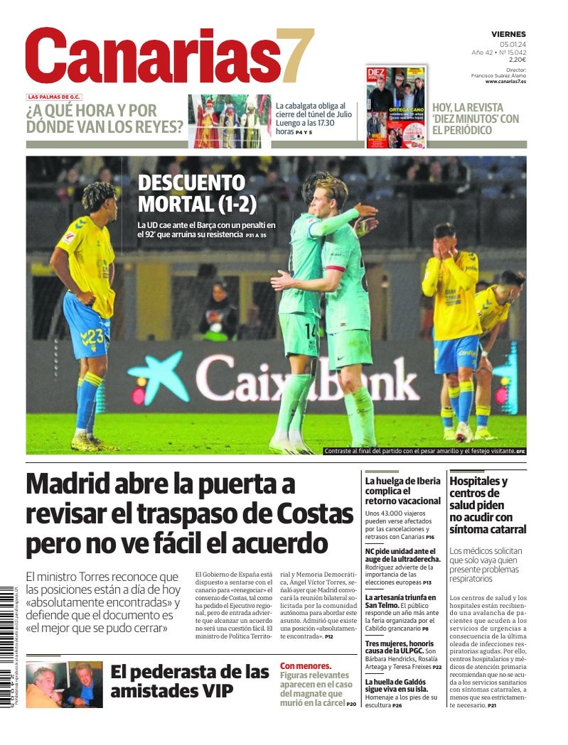 Portada Canarias7 05-01-2024