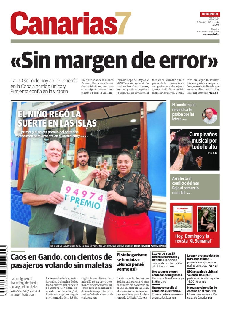 Portada Canarias7 07-01-2024