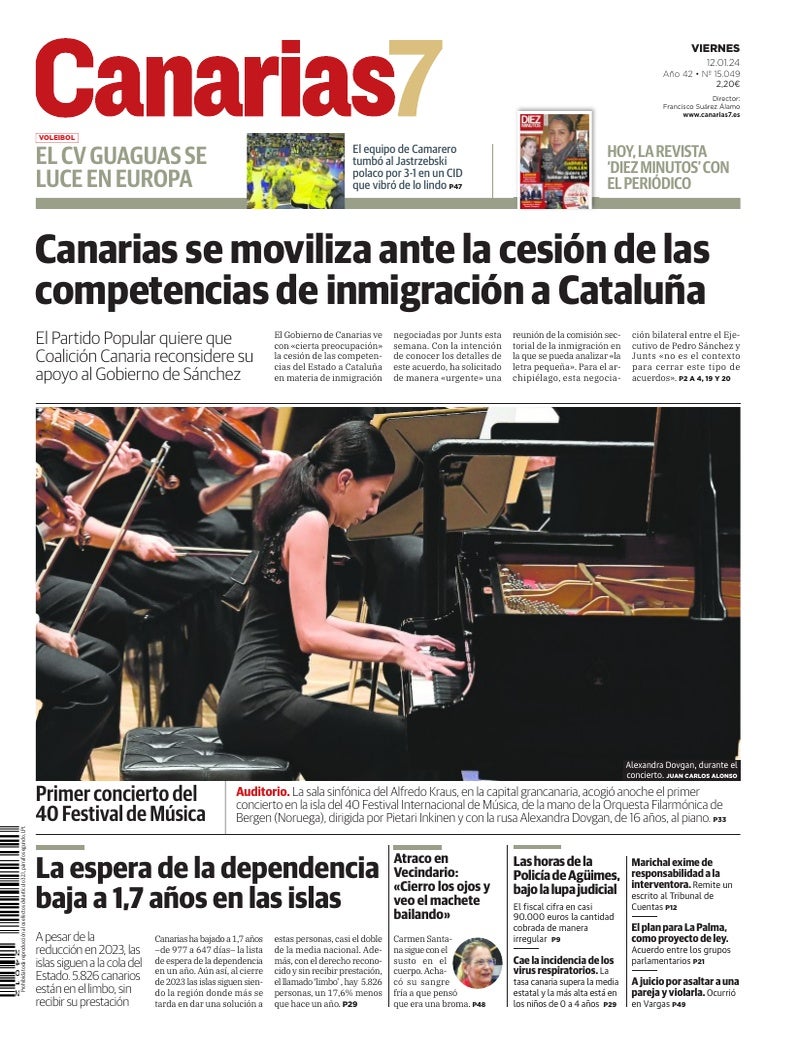 Portada Canarias7 12-01-2024