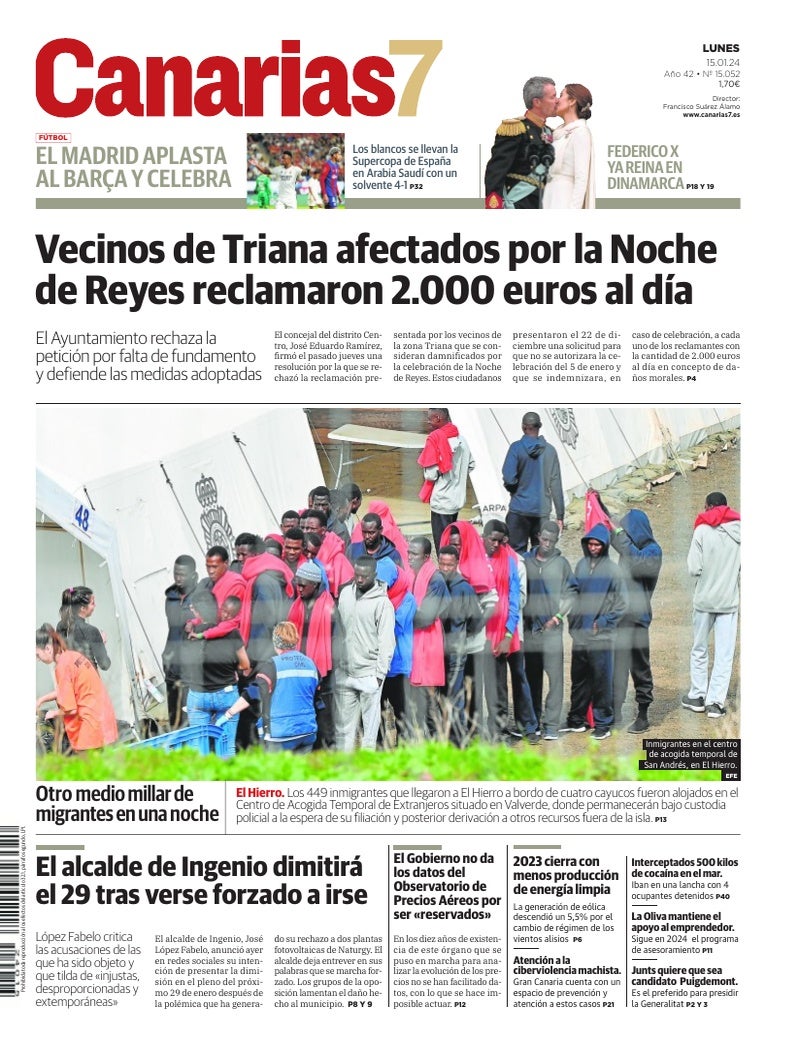 Portada Canarias7 15-01-2024