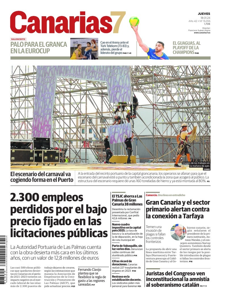 Portada Canarias7 18-01-2024