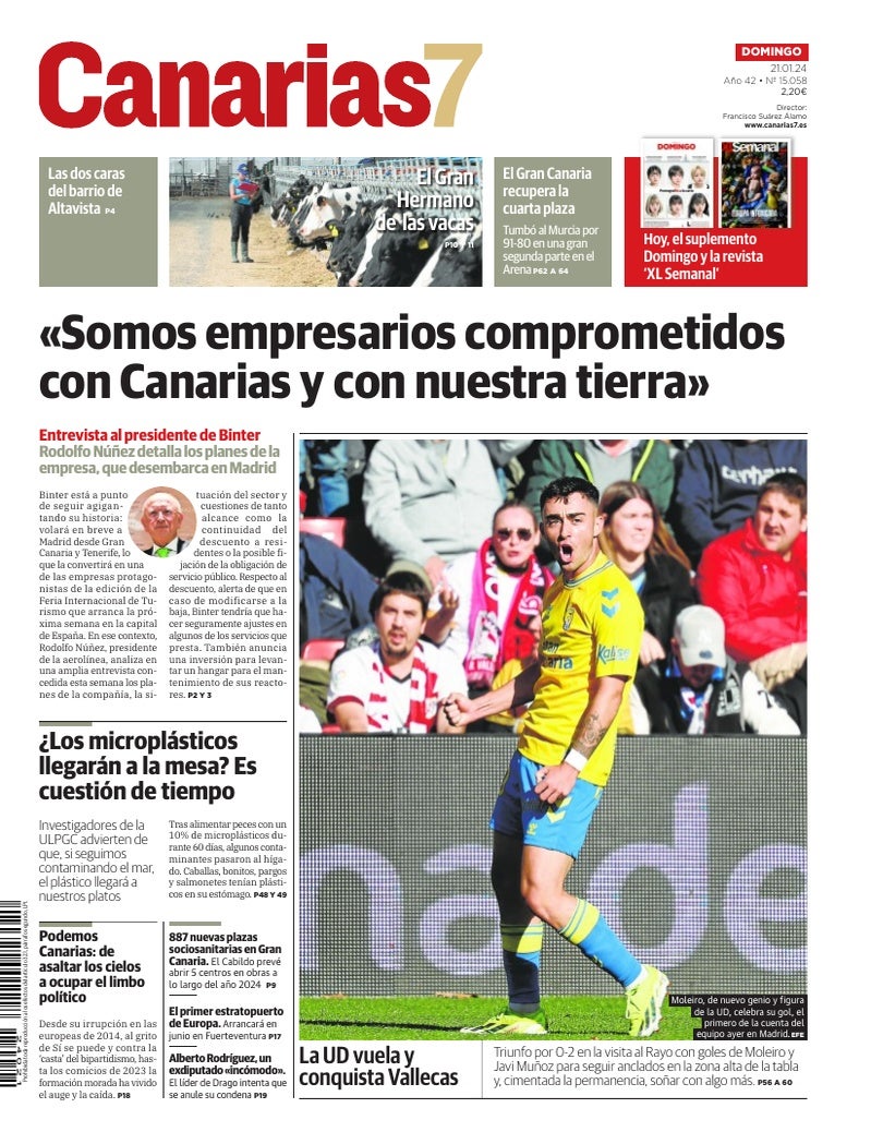 Portada Canarias7 21-01-2024