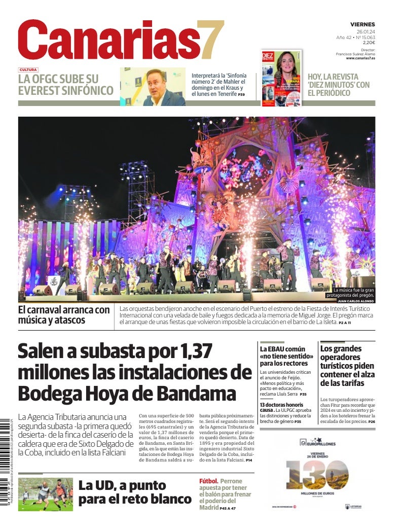 Portada Canarias7 26-01-2024