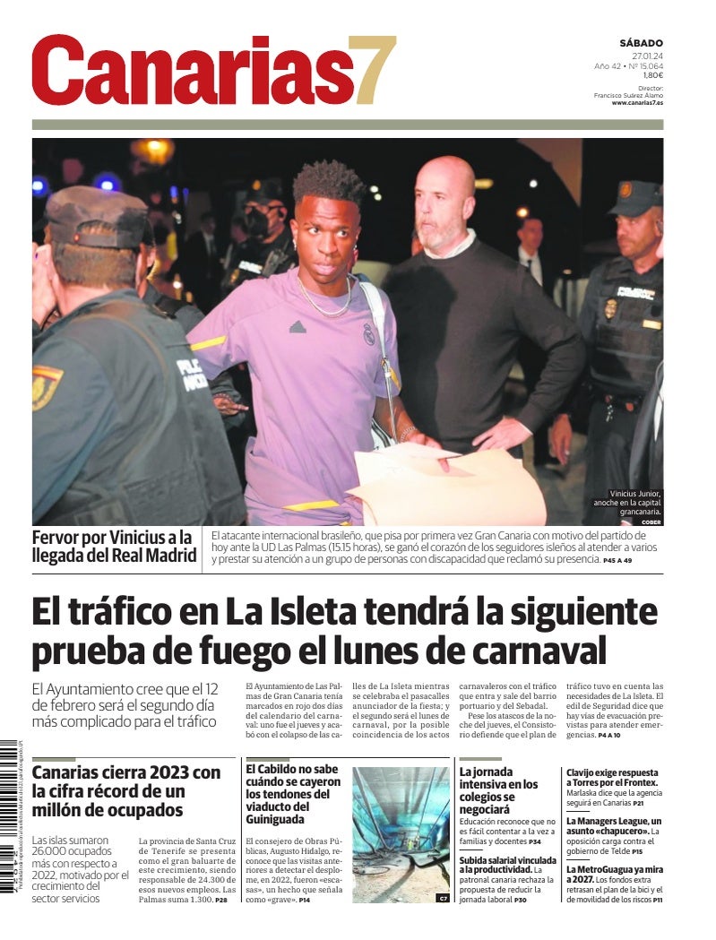 Portada Canarias7 27-01-2024