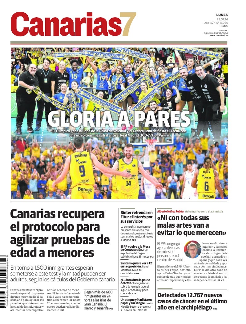 Portada Canarias7 29-01-2024