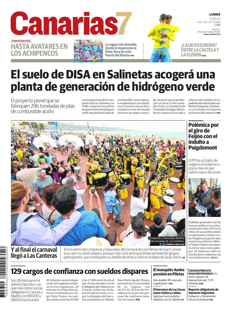 Portada Canarias7 12-02-2024