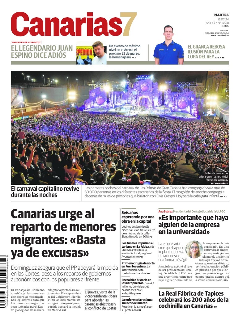 Portada Canarias7 13-02-2024