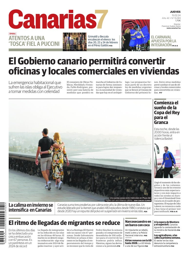 Portada Canarias7 15-02-2024