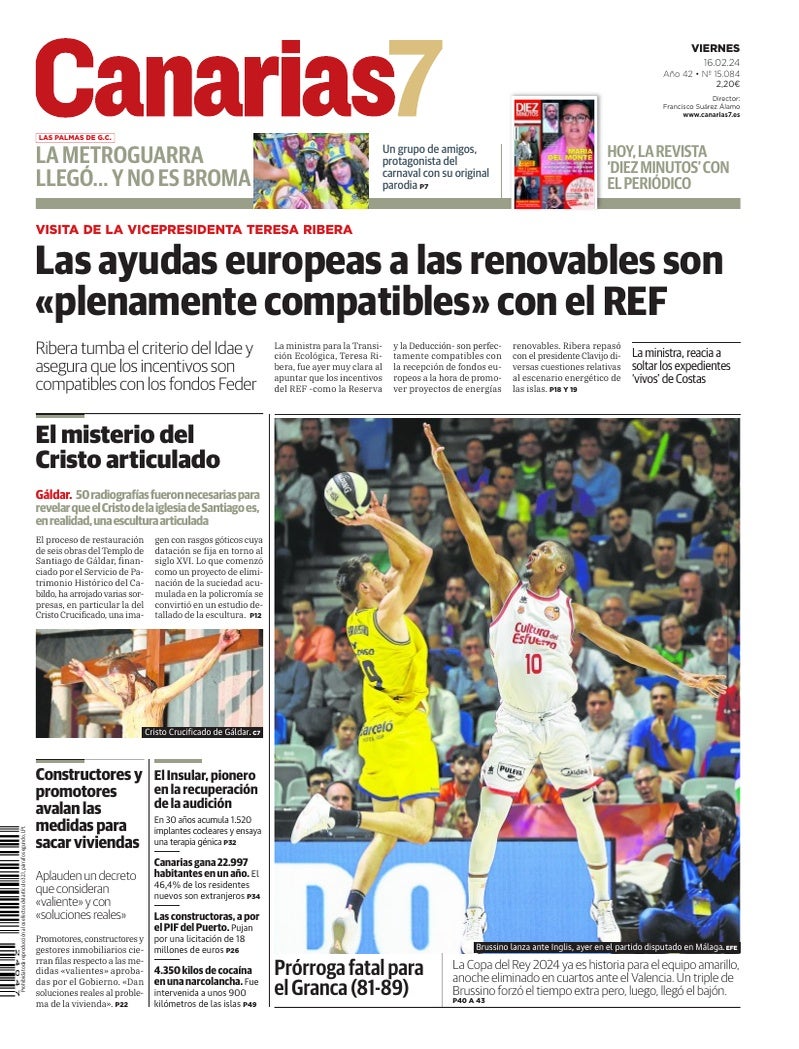 Portada Canarias7 16-02-2024