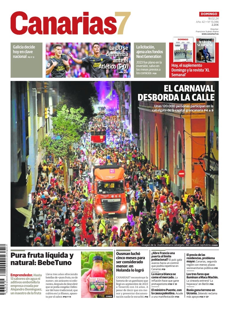 Portada Canarias7 18-02-2024