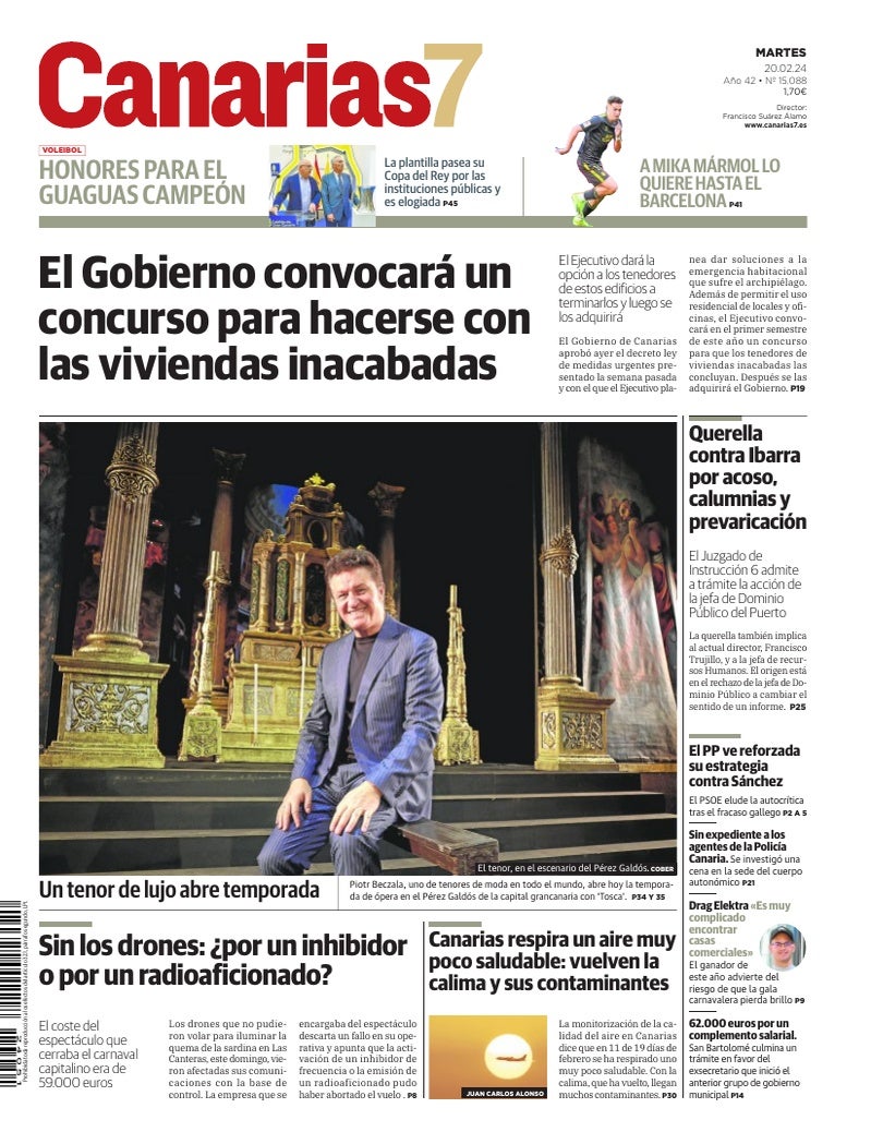 Portada Canarias7 20-02-2024
