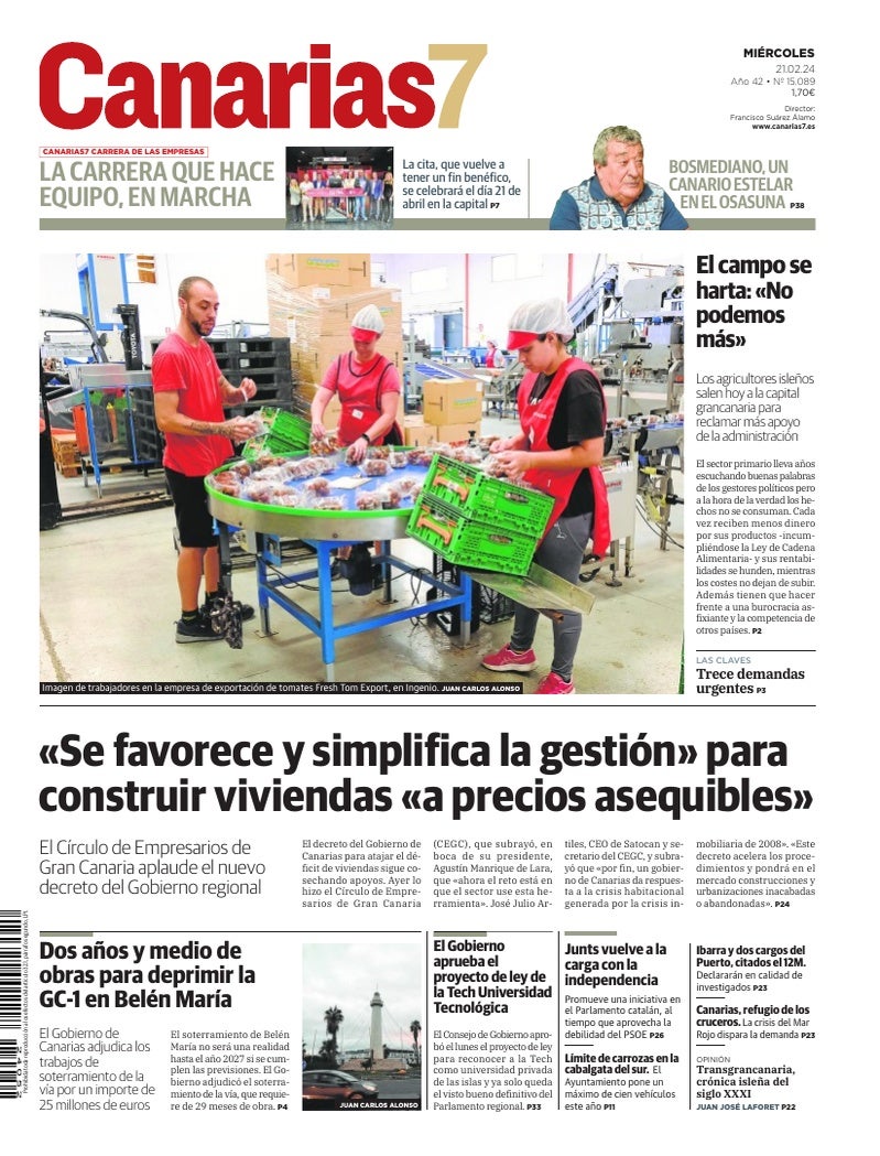 Portada Canarias7 21-02-2024