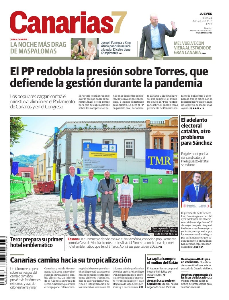 Portada Canarias7 14-03-2024