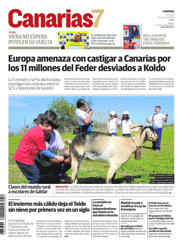 Portada Canarias7 15-03-2024