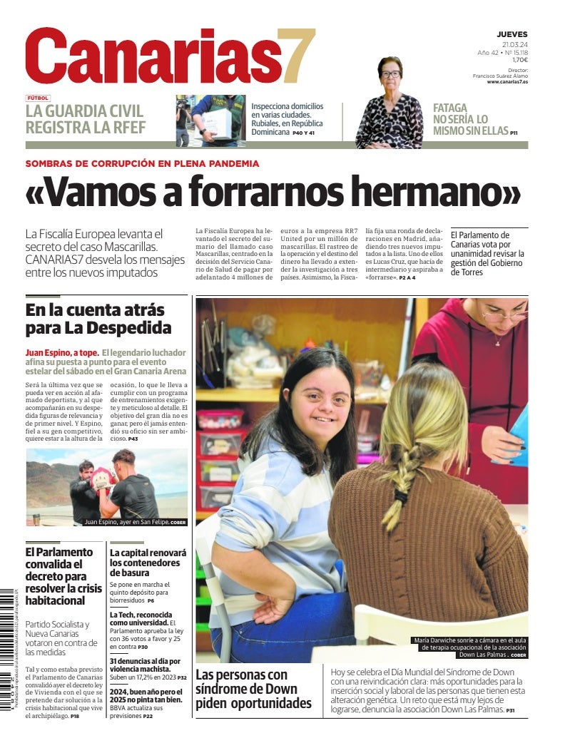 Portada Canarias7 21-03-2024
