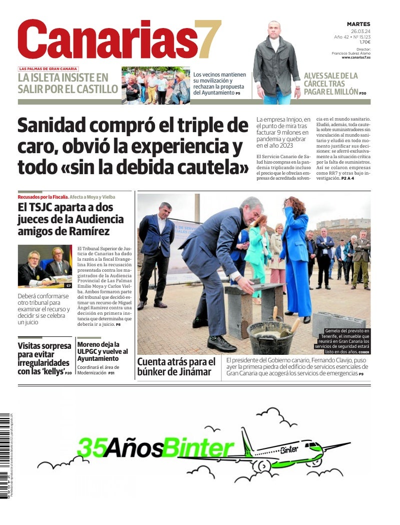Portada Canarias7 26-03-2024