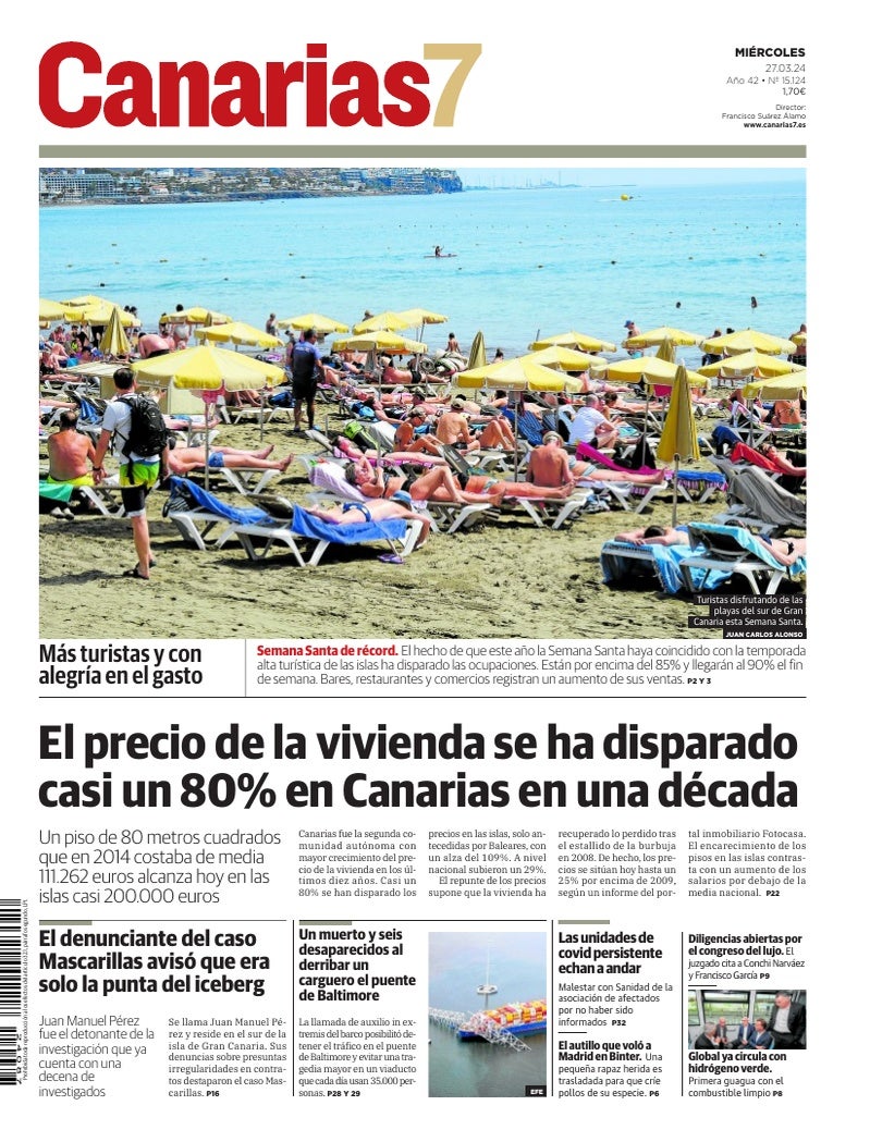 Portada Canarias7 27-03-2024