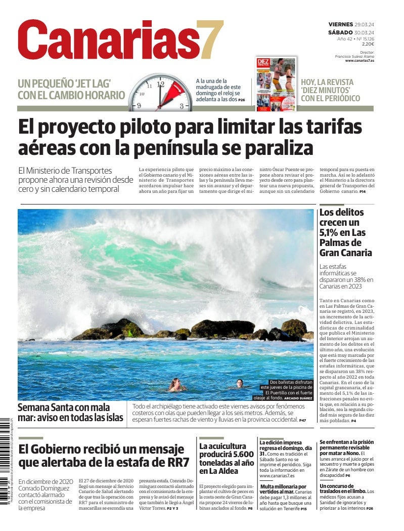 Portada Canarias7 29-03-2024