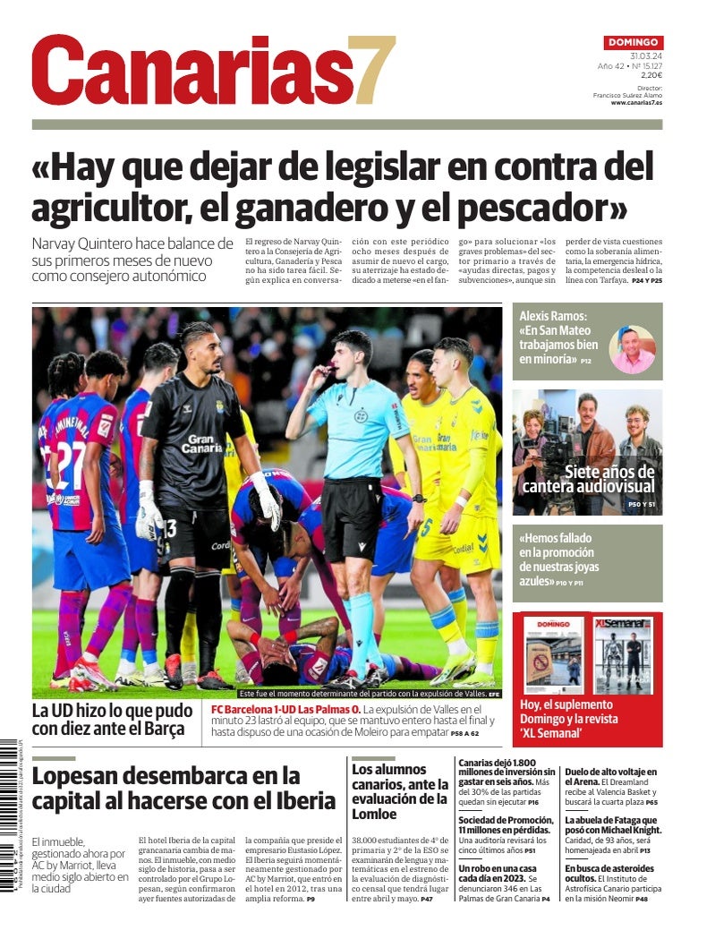 Portada Canarias7 31-03-2024