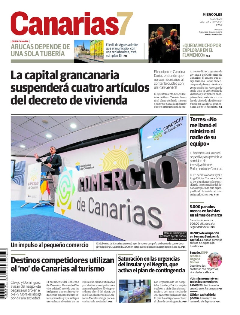 Portada Canarias7 03-04-2024