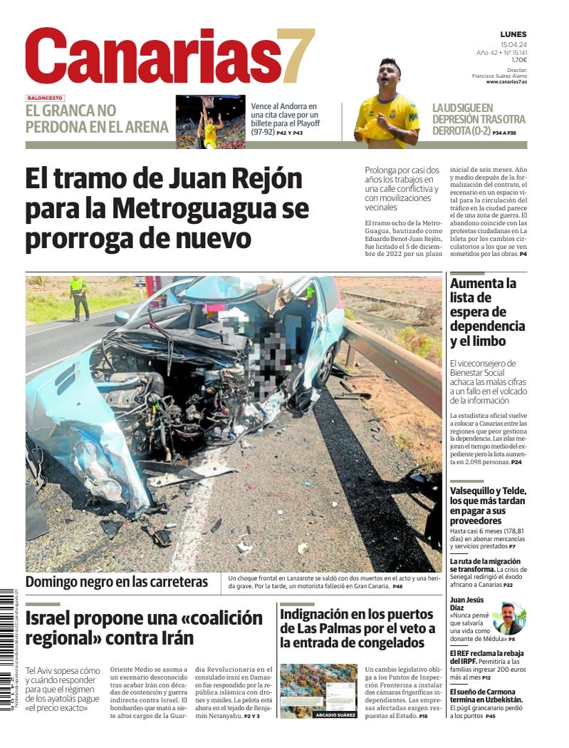 Portada Canarias7 15-04-2024
