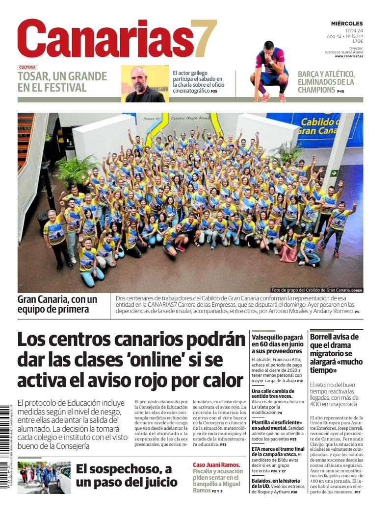 Portada Canarias7 17-04-2024