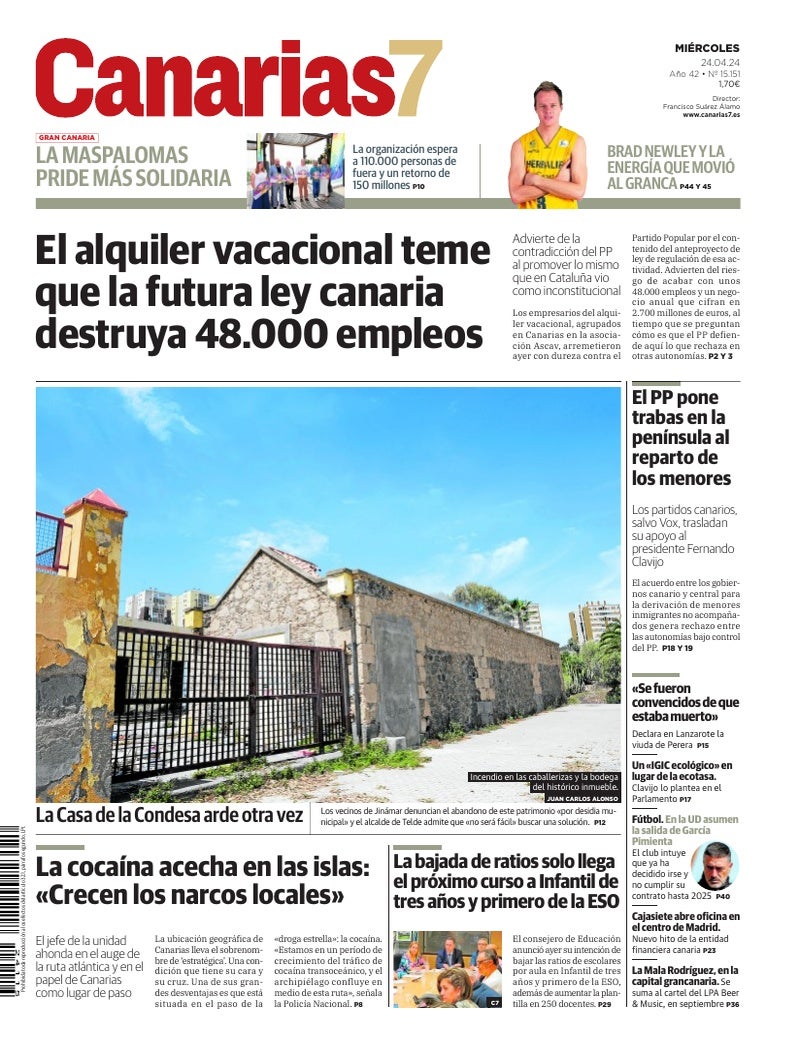 Portada Canarias7 24-04-2024