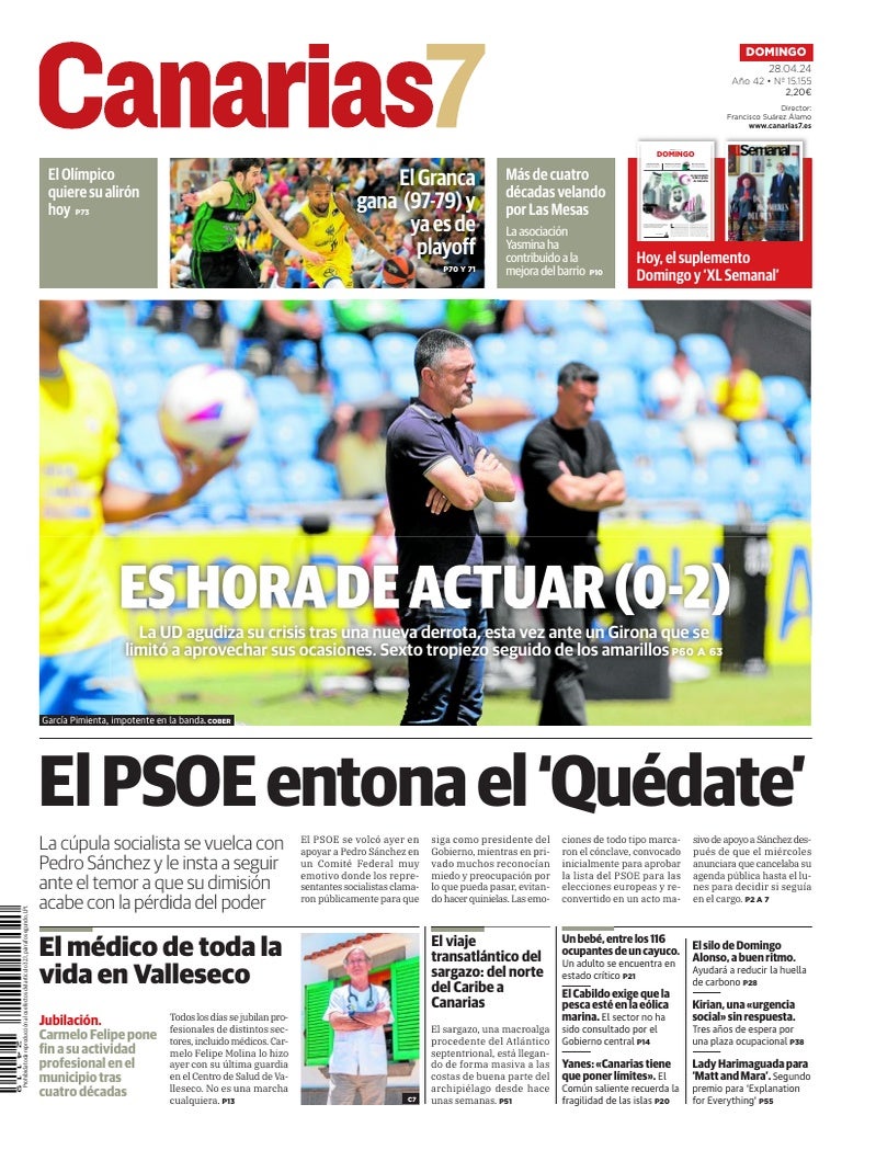 Portada Canarias7 28-04-2024