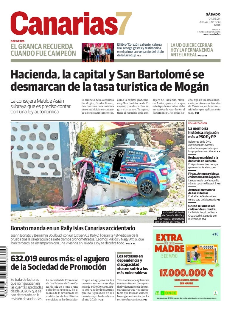 Portada Canarias7 04-05-2024