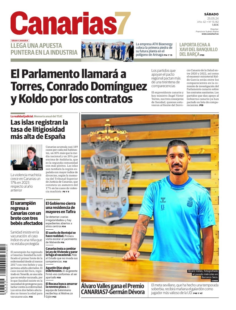 Portada Canarias7 25-05-2024