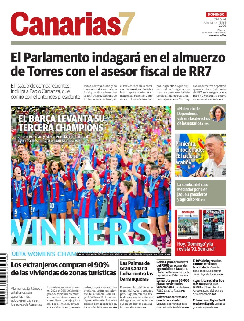 Portada Canarias7 26-05-2024