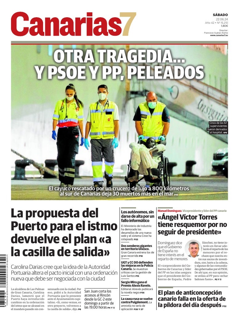 Portada Canarias7 22-06-2024