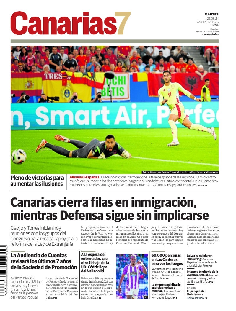 Portada Canarias7 25-06-2024