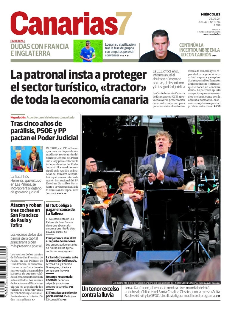 Portada Canarias7 26-06-2024