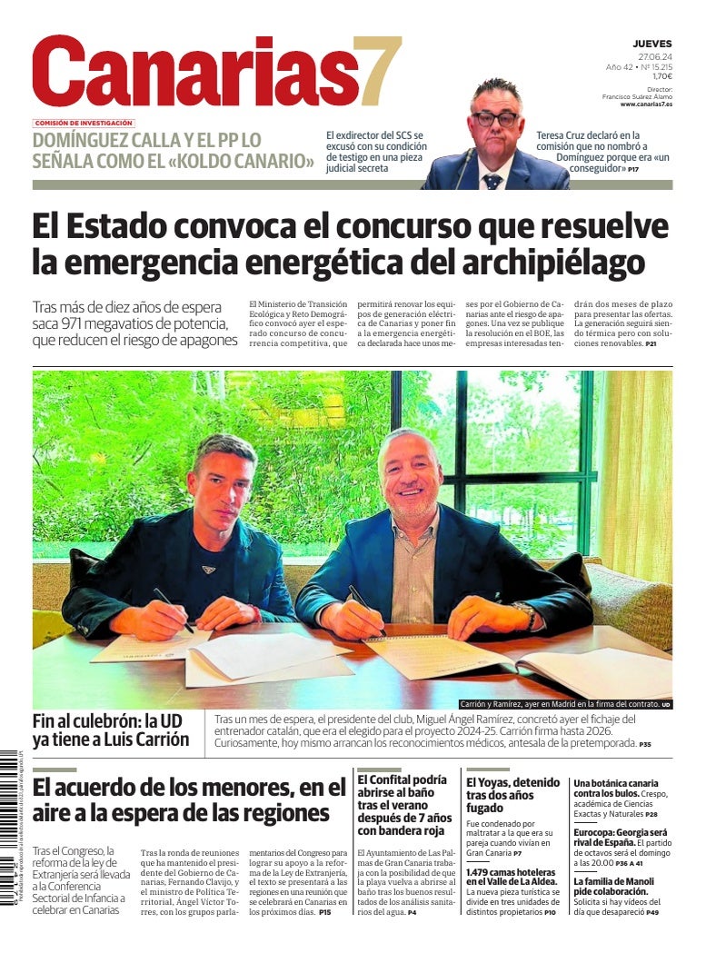 Portada Canarias7 27-06-2024