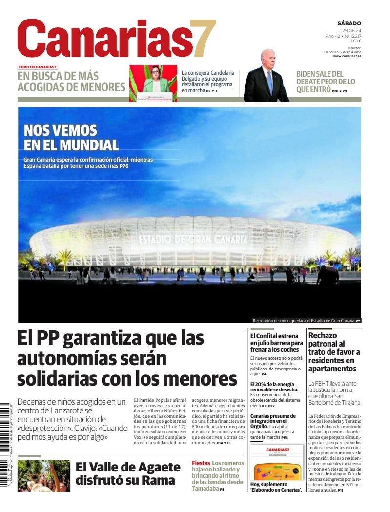 Portada Canarias7 29-06-2024