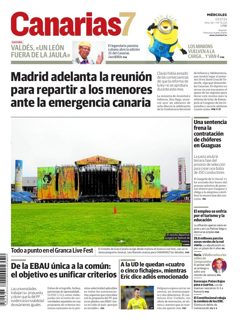 Portada Canarias7 03-07-2024