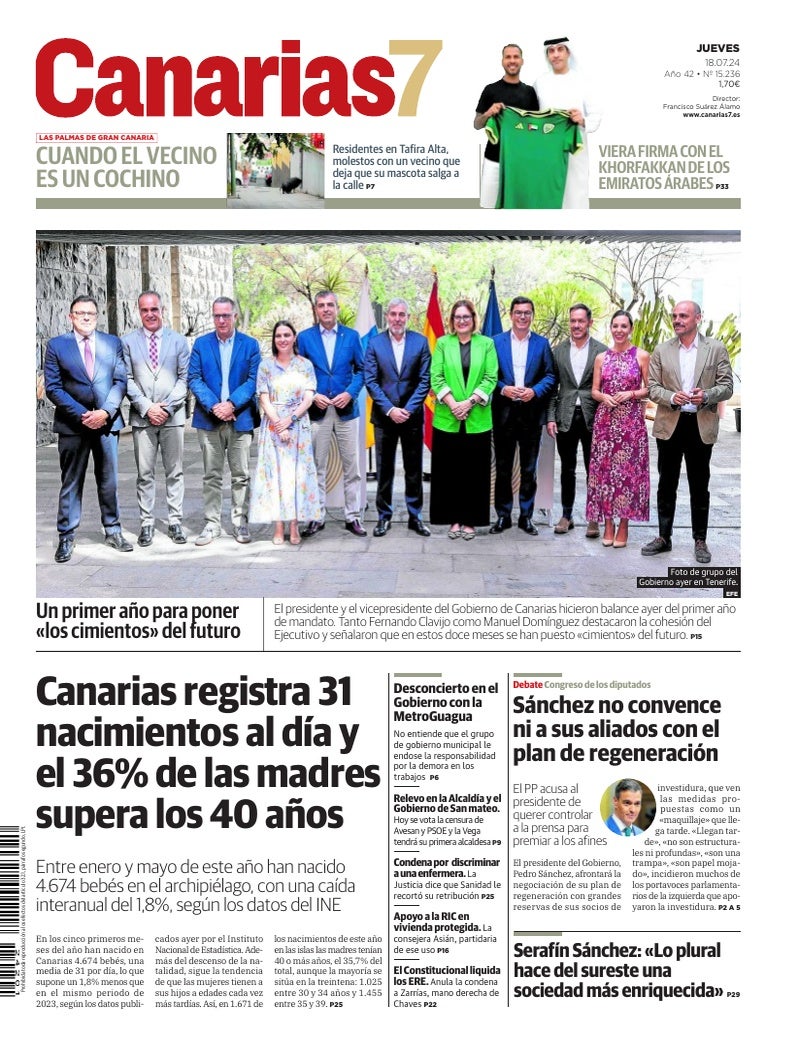 Portada Canarias7 18-07-2024