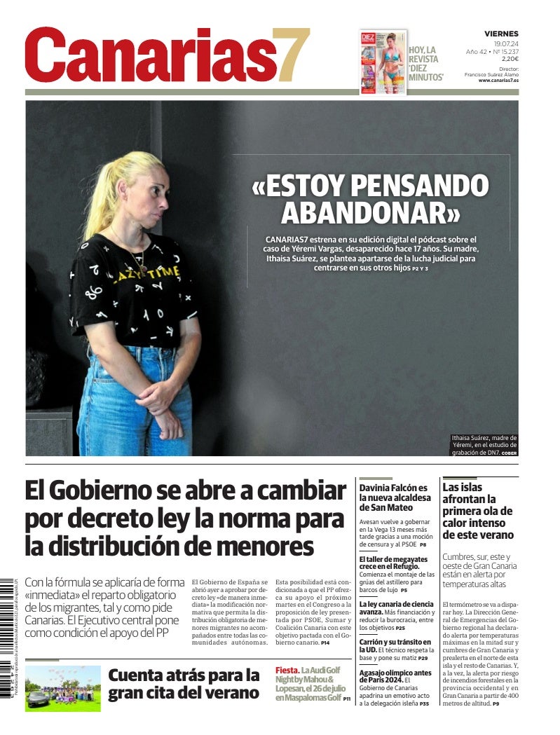 Portada Canarias7 19-07-2024