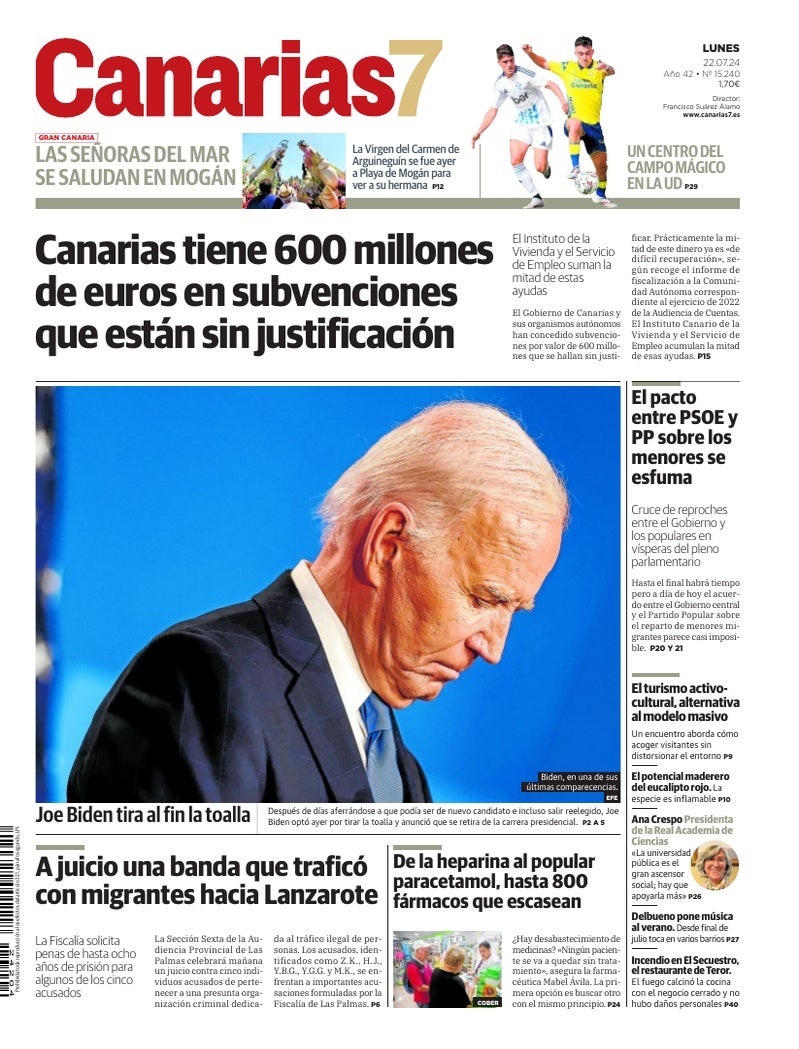 Portada Canarias7 22-07-2024