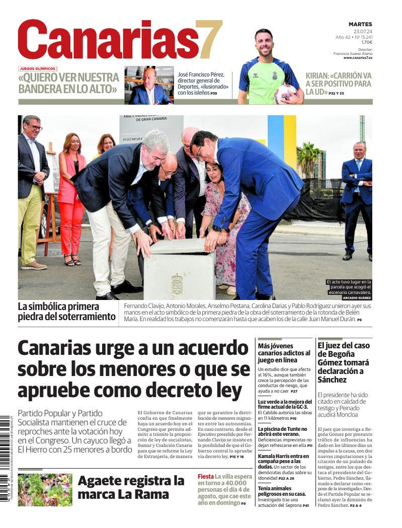 Portada Canarias7 23-07-2024