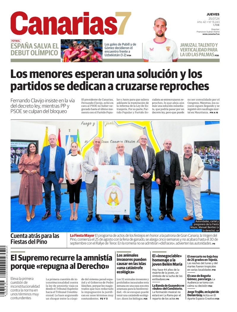 Portada Canarias7 25-07-2024