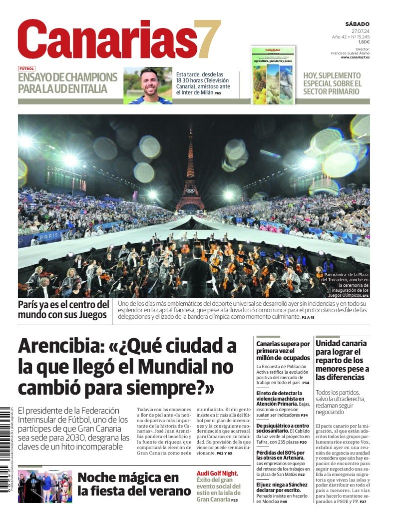 Portada Canarias7 27-07-2024