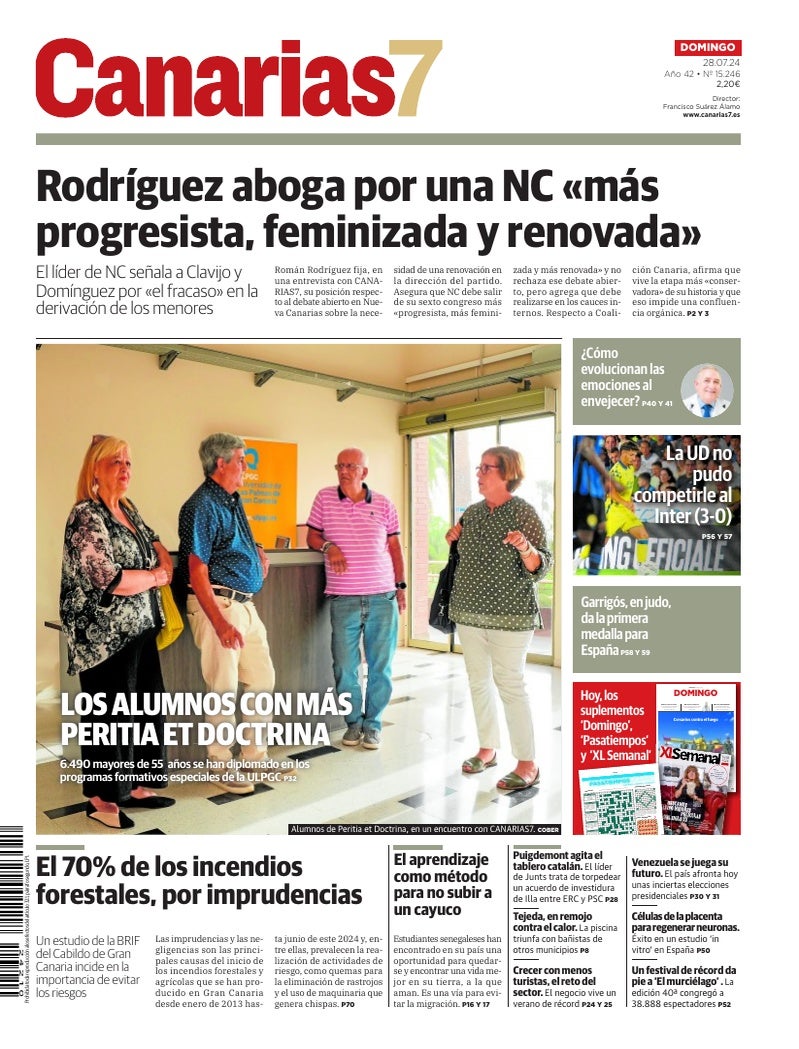 Portada Canarias7 28-07-2024