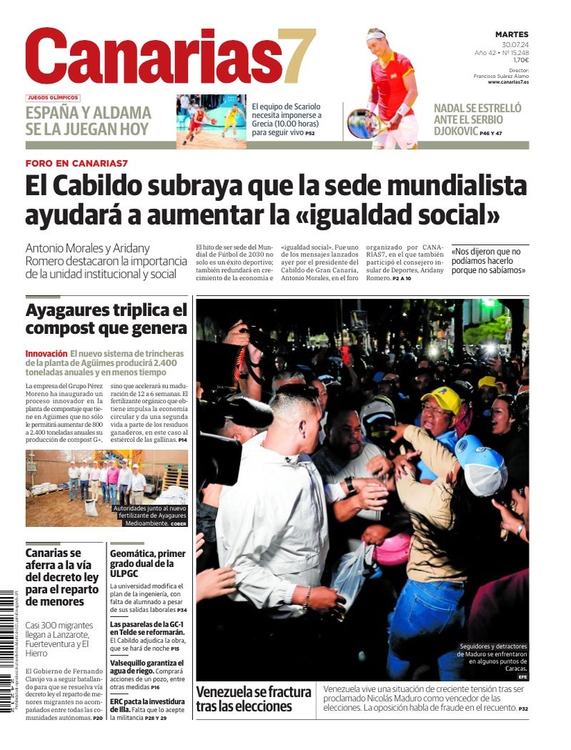 Portada Canarias7 30-07-2024