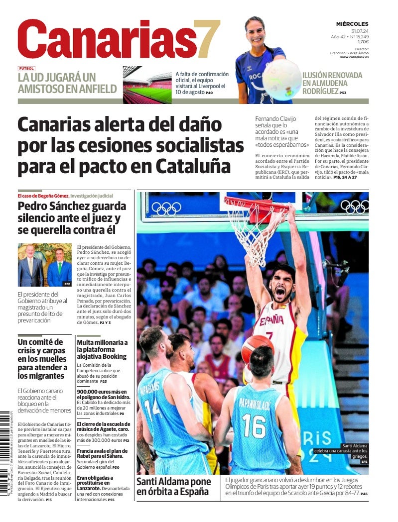 Portada Canarias7 31-07-2024