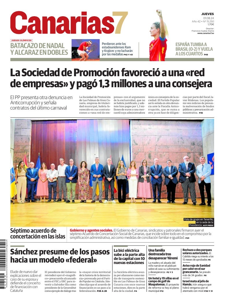 Portada Canarias7 01-08-2024