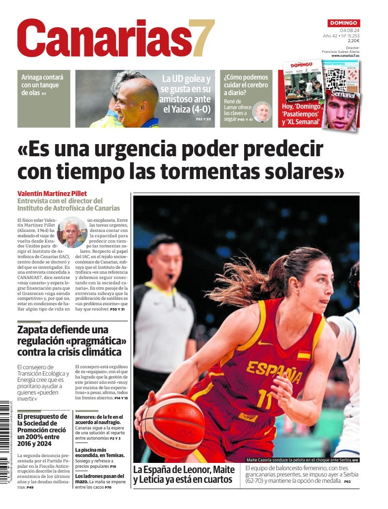 Portada Canarias7 04-08-2024