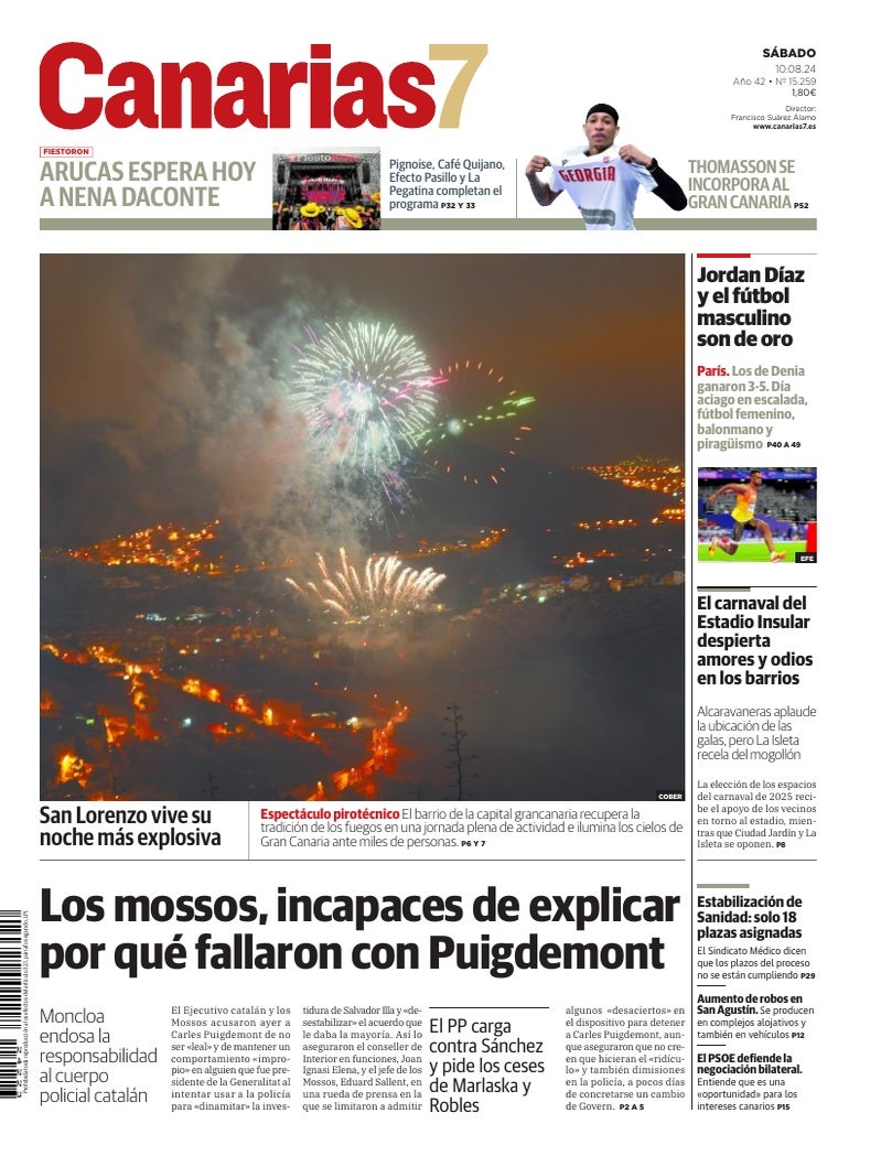 Portada Canarias7 10-08-2024