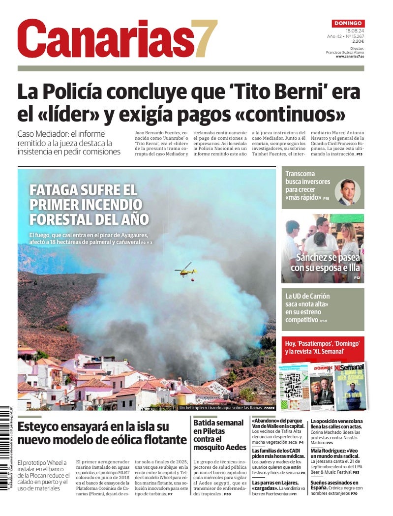 Portada Canarias7 18-08-2024